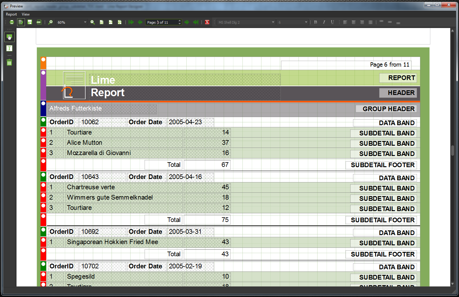 LimeReport C++/Qt Report Generator Tool - Screenshots